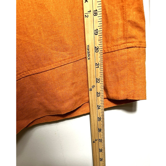 Joie Linen Blend Wide Leg Cropped Pants Pockets Elastic Waist Orange Size XL - Picture 5 of 11